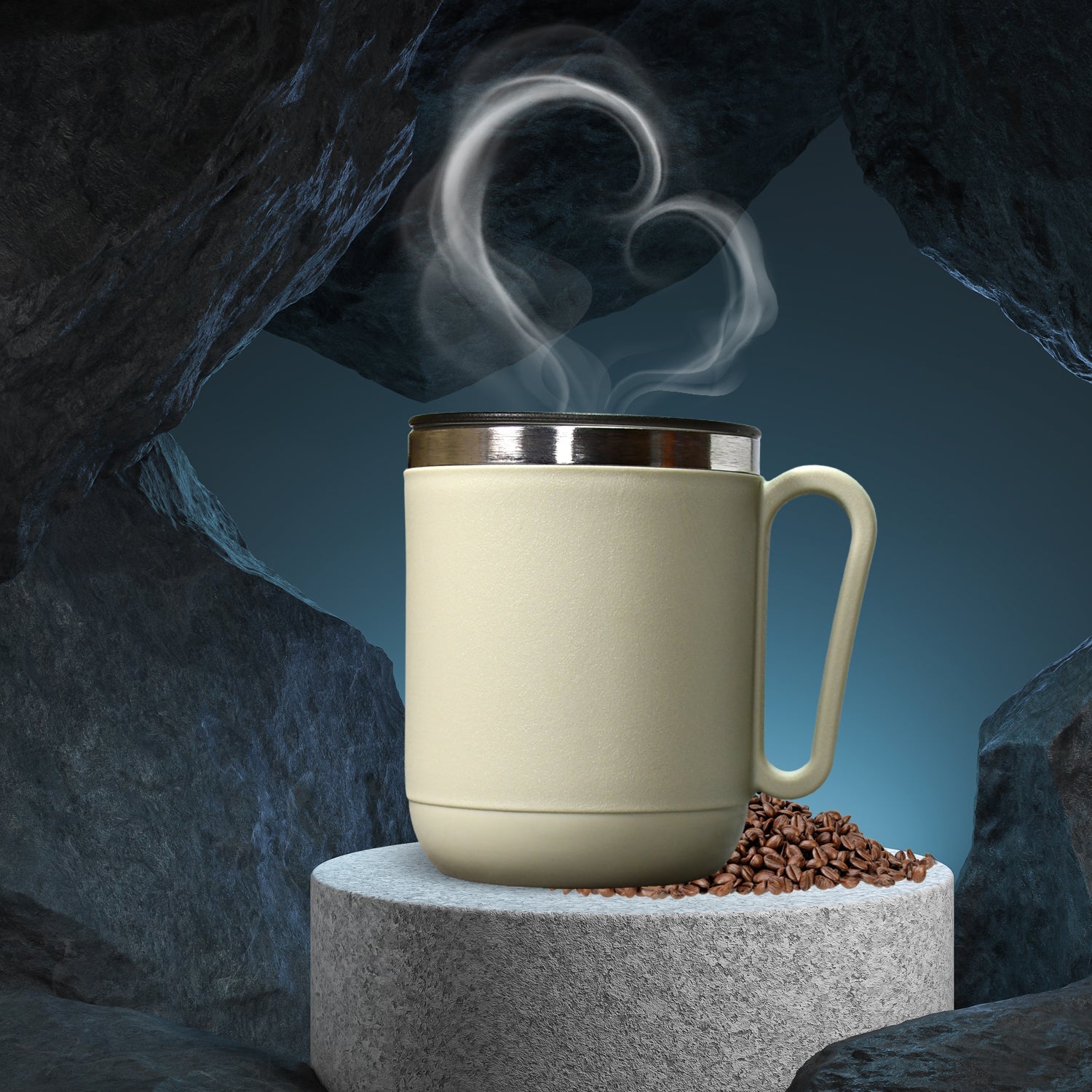 8137 Ganesh Premium Stainless Steel Coffee Mug with heat resistant mug lid. Approx 400Ml mug. DeoDap 8137 Ganesh Premium Stainless Steel Coffee Mug with heat resistant mug lid. Approx 400Ml mug. DeoDap